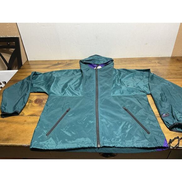 Helly Hansen Jacket Mens Small Green Rip Stop Hooded Rain Jacket Long Sleeve Zip - Picture 6 of 10